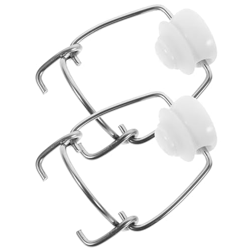 Toyvian Stainless Steel Swing Top Bottle Caps, 2pcs Replacement Flip Top Lids with Airtight Rubber Gaskets Leakproof Beer Bottle Stoppers for Home Brewing Kombucha Grolsch Glass