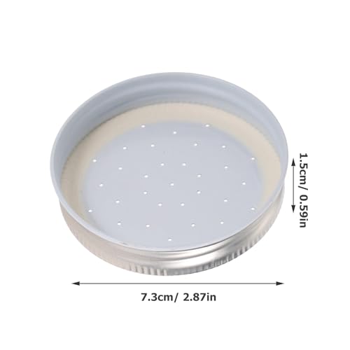 INOOMP 4pcs Bee Entrance Feeders Beehive Feeder Bee Drinking Tool Set Perforated Metal Mason Jar Lids Waterer Honey Bee Beekeeping Equipment