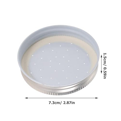 INOOMP 4pcs Bee Entrance Feeders Beehive Feeder Bee Drinking Tool Set Perforated Metal Mason Jar Lids Waterer Honey Bee Beekeeping Equipment