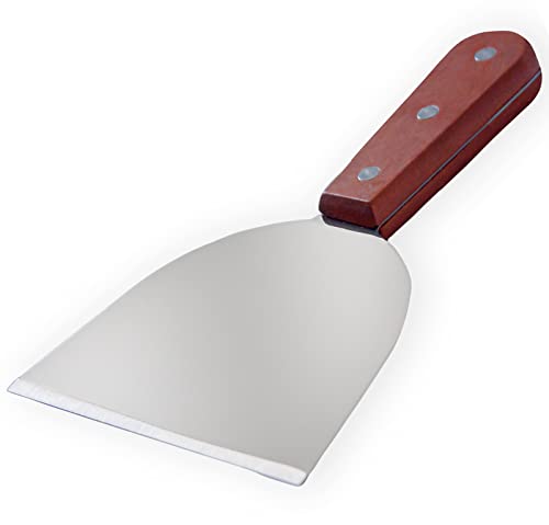 Stainless Steel Slant Grill Griddle Spatula Scraper Diner Flat Straight Blade (L) - size: L