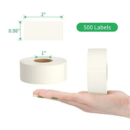 Methidc Dissolvable Food Storage Labels ，Dissolves in Water in 30 Seconds - No Adhesive Residue - Perfect for Glass, Metal, Plastic Containers ，Blank White 1 X 2 Inch 500 Stickers(1 Roll) - size: Rectangle 1" x 2", style: 500 Labels