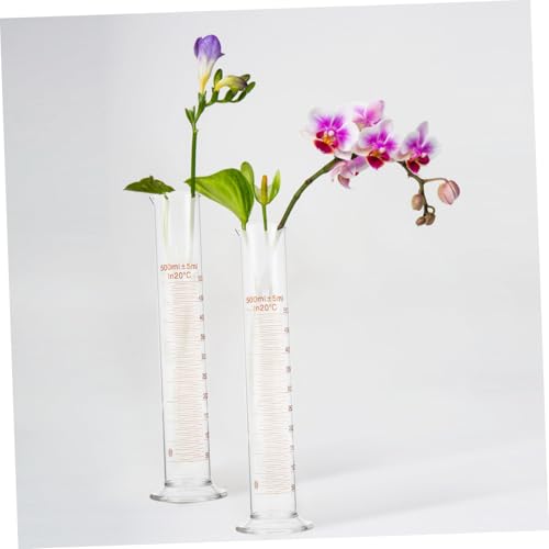 Homoyoyo Lab Tool 500ml Glass Measuring Cylinder Graduations for School Home Use