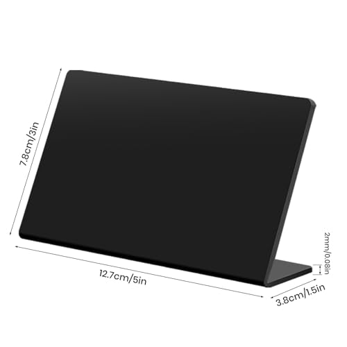 15 Pcs Acrylic Mini Chalkboard Labels for Food, 3x5 Inch Food Label Table Sign Cards, Mini Chalkboard Labels, Reusable Buffet Displays, Bright Black, Includes 5 Liquid Chalk Markers - color: Black