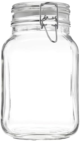 Bormioli Rocco 149240M02121197 Fido Glass Canning Jar Italian 67¾ oz-2 Liter (2 Pack), (Pack of 2), Clear - size: 67.75 oz