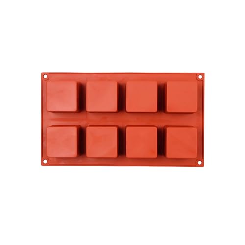 Large Square Silicone Molds, 2 Pack Cololate Cake Mould, 8-Cavity 1.97 Inch Cavities, Mousse Cake Brownie Truffle Candy Pop Truffle - color: 2 PACKS Large Candy Molds Z74