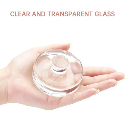 9Pcs Fermentation Glass Weights for Wide Mouth Jars - Pickle Bottles with Sealing Lids for Efficient Fermenting - Durable, Transparent Fermenting Lids and Weights for Sauerkraut, Kimchi (C Cylinder)