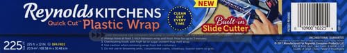 Reynolds Plastic Wrap, 225 Square Feet | Quick Cut | Pack of 2 - size: 225 Sq Ft (Pack of 2), style: Plastic Wrap - 225 Sq Ft