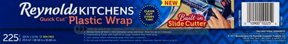 Reynolds Plastic Wrap, 225 Square Feet | Quick Cut | Pack of 2 - size: 225 Sq Ft (Pack of 2), style: Plastic Wrap - 225 Sq Ft
