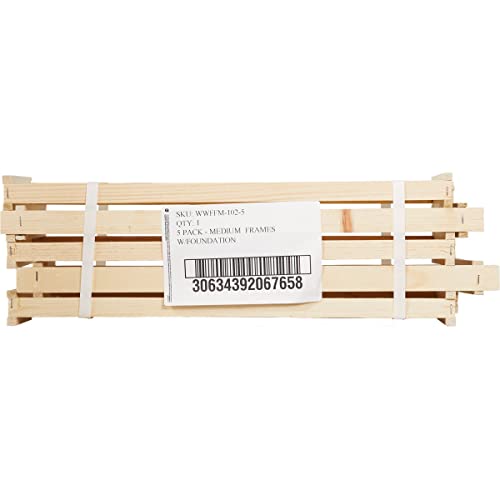 Harvest Lane Honey WWFFM-102-5 Assembled Medium Frames & Foundation, 5 Pack