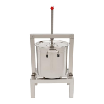 Large Fruit Honey Presser Manual Beeswax Extractor Beekeeping Machine 10L/2.6gal Stainless Steel Barrels Press for Wine and Juice Making