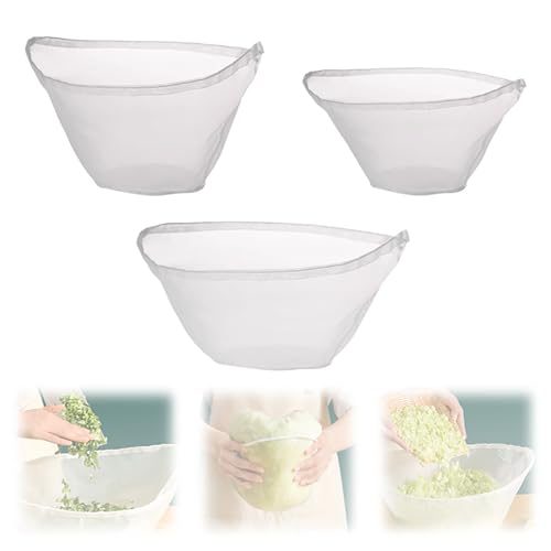 Cheese Cloth Bag for Straining, 3Pcs Reusable Cheese Cloth with Closed Edges Fabric Fine Mesh Cloths Soy Milk Bags Cheesecloth Bags Mesh Bag for Stock Cooking (S+M+L) - size: S+M+L
