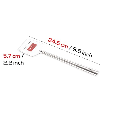 HAZEL Stainless Steel Dosa Flat Base Taveta Tavethi Palta Turner Spoon - size: Set of 1, style: Dosa Tavethi