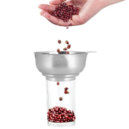 Square Wide Mouth Funnel with Handle Large Diameter Kitchen Gadget for Canning Jars Jam Oil Sugar Flour Grains Easy Carry and Storage 5.31X3.93X2.04In