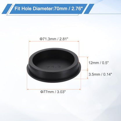 uxcell Silicone Hole Plug, Waterproof Round Rubber Stoppers Bottle Seal Plugs Tube Pipe End Caps for 70mm/2.76" Hole for Bathtub Bottle, Black - size: 70mm/2.76"