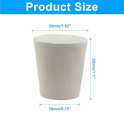 10 Pack Solid Rubber Stoppers, Size 3#, White Lab Plug | Tapered Shaped Lab Bungs, For Flask, Plug Holes, Test Tube