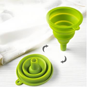 4 Pack Collapsible Silicone Funnel Set, Food Grade Foldable Kitchen Funnels Small & Large Size for Liquid Transfer Water Bottle Filling Kitchen Gadgets Accessories