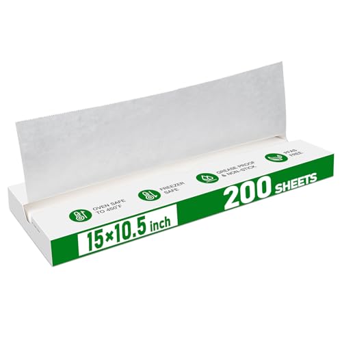 EcoDispose Precut POP UP Deli Paper Sheet Pack of 200, Interfolded Heavy Paper for Food Wrap and Serving (15" x 10-1/2", White） - color: White, size: 15“x10.5”inch