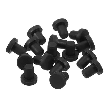 uxcell 32 Pieces Black Rubber Stopper, 4.5mm Plug Holes for 4-4.3mm/0.16-0.17" Hole - size: 4-4.3 mm