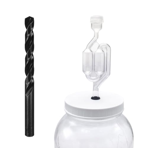Drill Bit with 12 Pack Of Grommets - Make Your Own Fermentation Vessels - Perfect Fit For Airlocks - Make Homemade Beer, Wine, Mead, Sauerkraut, And More - For Homebrewers