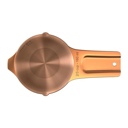 Color Up ⅔ Cup Measuring Cup (160 ml) – Premium Copper Stainless Steel, Accurate for Wet & Dry Ingredients, Embossed Markings, Easy-Pour Spouts, Dishwasher-Safe, Kitchen Essential - size: 2/3 Cup (160 ml) Copper