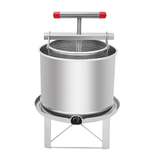 Manual Honey Presser, Stainless Steel Large Bee Honey Press Extractor - 532.6 Oz, Household Mesh Beeswax Presser Fruit Juice Press Extractor Wine Making Equipment for Home