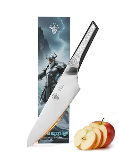 All Steel Chef Knife with Mirror Finish Blade, 8 inch German 1.4116 Steel Kitchen Knife, Anti-Slip Handle, Lightweight Cutting & Cooking Knife for Meat, BBQ & Daily Kitchen Use - style: All Steel Chef Knife