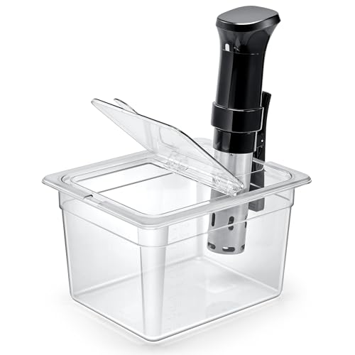 HOMENOTE Sous Vide Container 12 Quart with Universal Collapsible Hinged Lid,Sous Vide Accessories Kit BPA Free,Compatible with Anova and Most Sous Vide Cookers - color: Container - without accessories