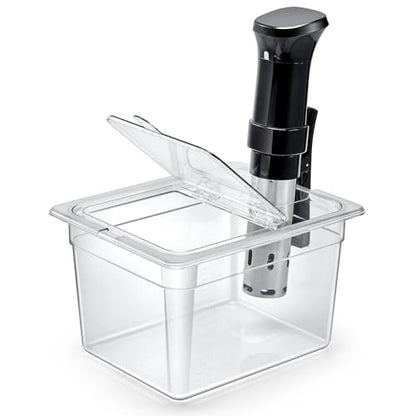 HOMENOTE Sous Vide Container 12 Quart with Universal Collapsible Hinged Lid,Sous Vide Accessories Kit BPA Free,Compatible with Anova and Most Sous Vide Cookers - color: Container - without accessories