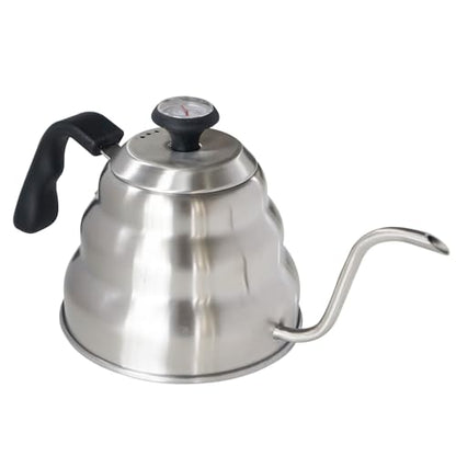 Gooseneck Kettle 1000ml for Pour Over Coffee Stovetop – Stainless Steel Coffee Pot with Precision Spout, 304 Food-Grade BPA-Free, Heat-Resistant Handle, for Gas Electric Ceramic Stove - size: 1000ML