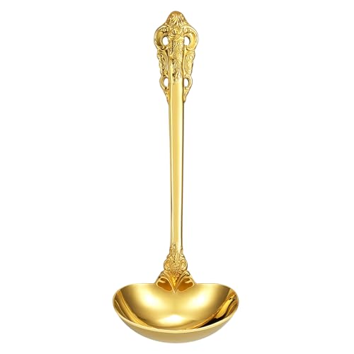 KEAWELL Premium 7.5 inch Luxury Gravy Ladle, 18/10 Stainless Steel, Small Gravy Spoon for Home. Solid and Sturdy, Dishwasher Safe. (1, Gold) - color: Gold