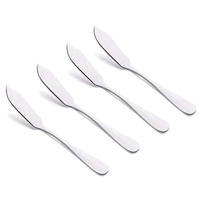 VANRA Cheese Spreader Knife Set 4-Piece Stainless Steel Butter Knife Small Sandwich Condiment Jam Bread Cream Canape Knives Spatula 5.9-inch - size: Pointed Tip