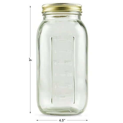 Wide Mouth Half Gallon Mason Jars, 64 oz, Glass, 6-Pack, with Lids and Rings, for Canning and Pantry Storage