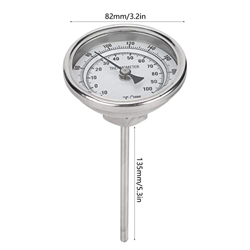 Fry Thermometer 1/2 NPT Thread Stainless Steel Dial Thermometer Homebrew Thermometer 0220/10100