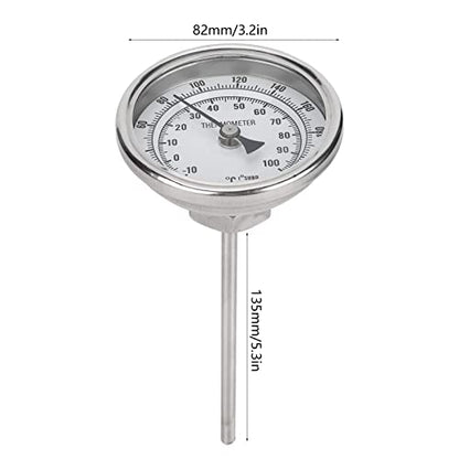Fry Thermometer 1/2 NPT Thread Stainless Steel Dial Thermometer Homebrew Thermometer 0220/10100