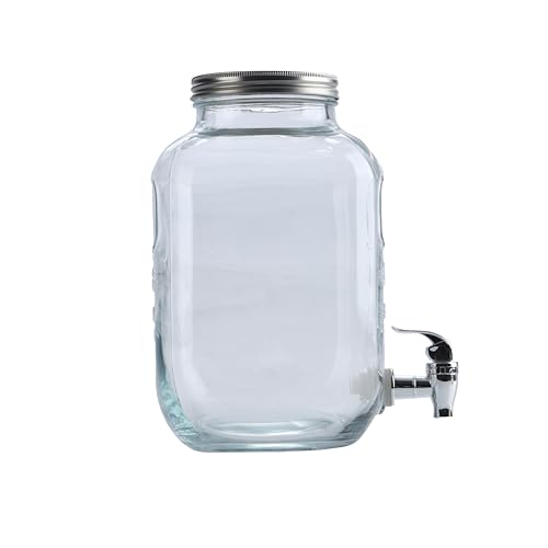 McEtt - Large Kombucha Brewing Jar Kit - 5 Liter (1.3 Gallon) Glass Continuous Fermentation Jar - SCOBY Hotel with Airtight Lid & Spout