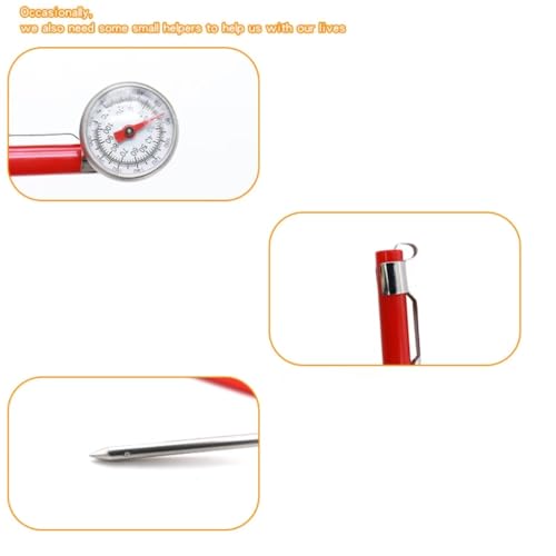 Instant Read Pocket Thermometer, 1 Inch Stainless Steel Dial, 1 Piece | For Coffee, Milk Frothing, Chocolate, Drinks, Includes Calibration Sleeve