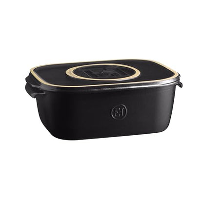 Emile Henry, Black Cheese Storage Box/Serving Platter, 12 x 8 x 4.4in - color: Black