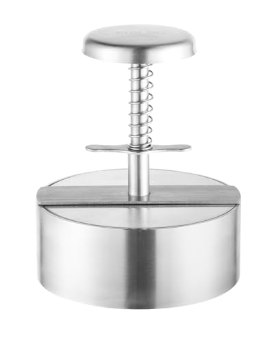 Brigii 304 Stainless Steel Burger Press - 4.5" Hamburger Patty Maker, Heavy Duty Stainless Steel Burger Press for Ground Beef, Burgers (Dishwasher Safe) - style: BP01-4.5‘’