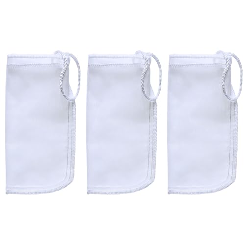 3 Pack 180 Micron Aquarium Filter Bags,Reusable Extra Fine Mesh Media Filter Bags with Drawstring,Applicable to Aquarium Filter impurities,Very Fine Resins Filter (7.5x3.6in)