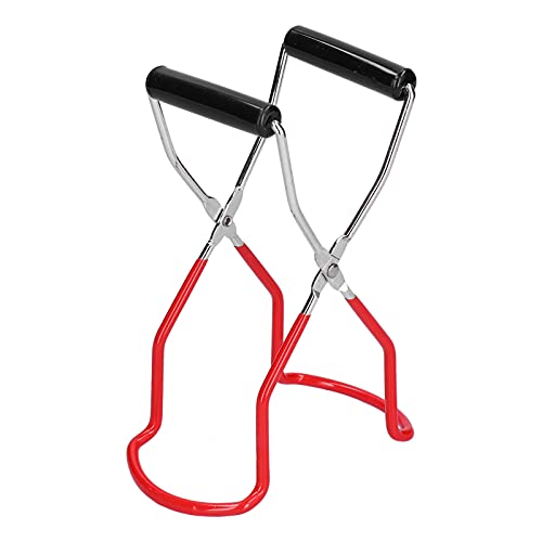 flexman Canning Jar Lifter, Multifunctional Stainless Steel Antiscalding Tray Dish Clamp with Grip Handle, Kitchen Tool for Homes Restaurants Collect Cans (Red) - color: Red