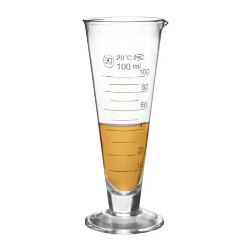 Professional Lab Graduated Measuring Cup with Spout 100ml Wide Mouth Glass Conical Beaker Thickened Borosilicate Beaker Heat Resistant (100ml) Transparent - size: 100ml