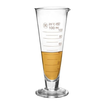 Professional Lab Graduated Measuring Cup with Spout 100ml Wide Mouth Glass Conical Beaker Thickened Borosilicate Beaker Heat Resistant (100ml) Transparent - size: 100ml