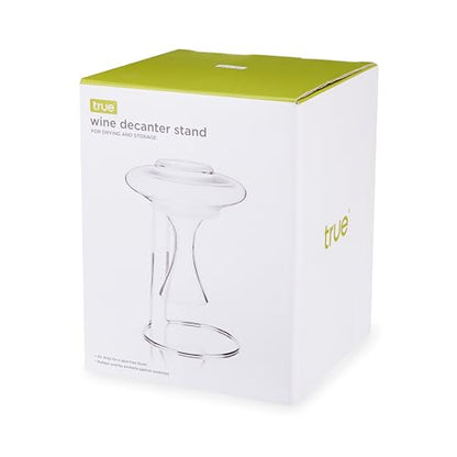 True Wine Decanter Drying Stand and Holder, Essential Accessory Glassware Rack for a Spot-Free Finish, Rubber Coating Protects Glass, Chrome Plated Iron - style: Classic