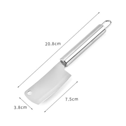 HEALLILY 2pcs Stainless Steel Cheese Knife Slice Cheese Spreader Chopping Mini Cleaver Kitchen Utensils