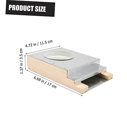 Bee Water Feeder for Beehives Wooden Board Aluminum Lid Bee Watering Station for Garden Sturdy Beekeeper Tool for Hive Entrance