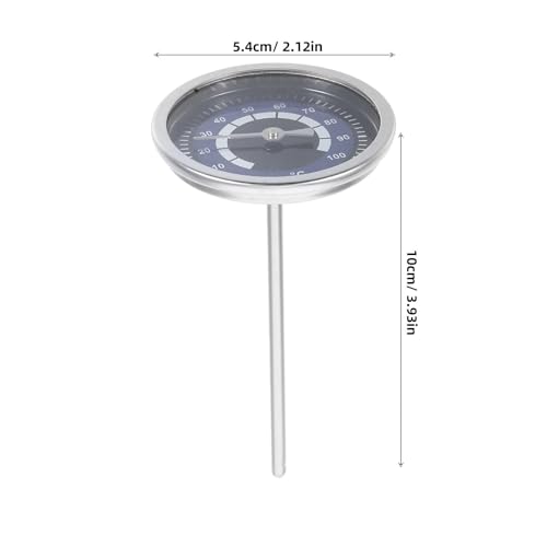Garneck Stainless Steel Kettle Thermometer with Probe for Instant Temperature Display and Precise Temperature Control, Small Portable Metal Thermometer Accessory for Brewing and Outdoor