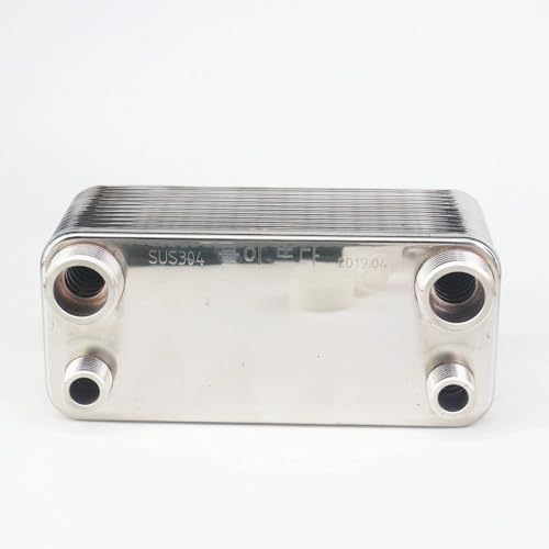 Generic 24 Plates Heat Exchanger Beer Wort Chiller Cooler 304 Stainless Steel for Home Brewing Beer