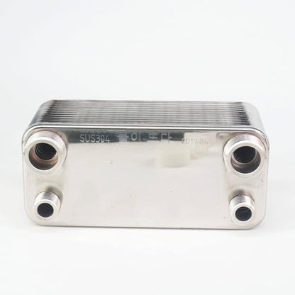 Generic 24 Plates Heat Exchanger Beer Wort Chiller Cooler 304 Stainless Steel for Home Brewing Beer