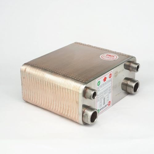 Generic 50 Plates Heat Exchanger Beer Wort Chiller Cooler 304 Stainless Steel for Home Brewing Beer