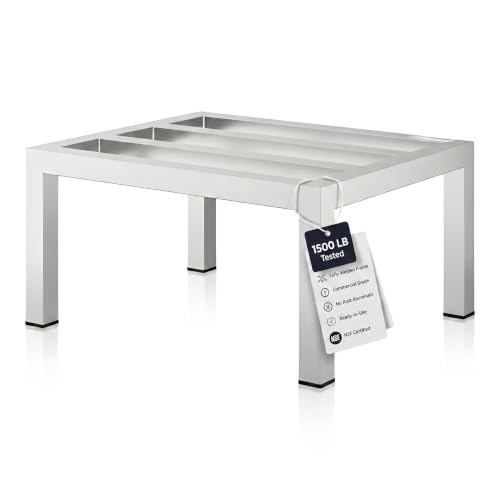 24" x 20" x 12" Aluminum Dunnage Rack – Heavy Duty Floor Storage Stand, NSF for Commercial Use - size: 24"W x 20"D x 12"H